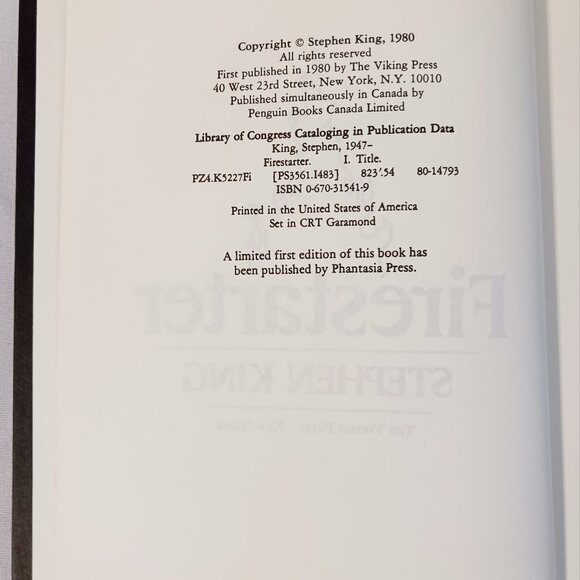 Fire-Starter by Stephen King Hardcover Book - Picture 9 of 10